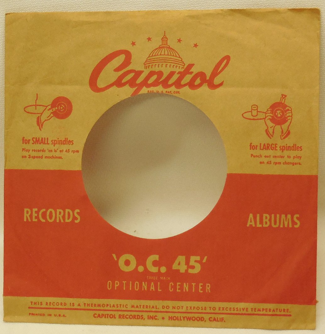 CAPITOL 45 RPM RECORD COMPANY SLEEVES Page CAPITOL